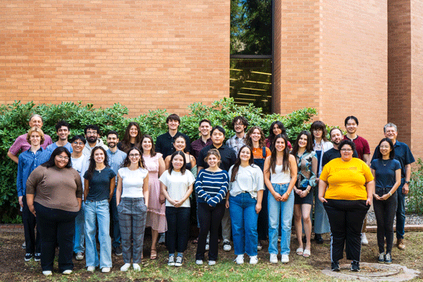 A group photo of the Evolution, Ecology, and Social Behavior Lab